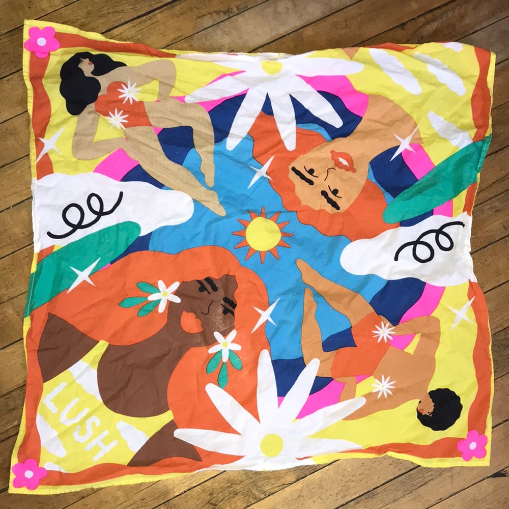 Lush‎ Bright Multi-Color Floral & Women Print Scarf